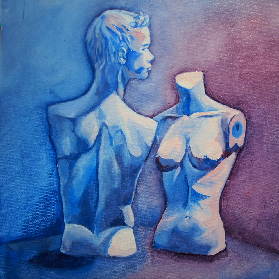 Untitled (two torsos, blue)